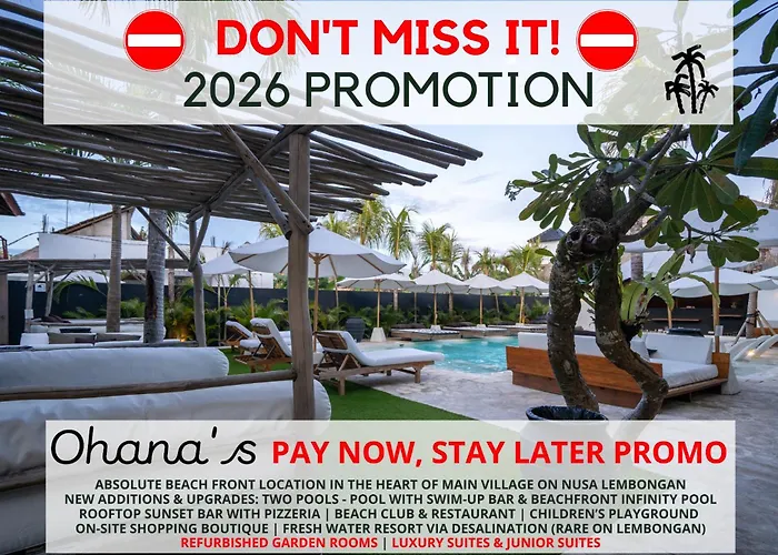 Ohana's Beachfront & Club リゾート レンボンガン島